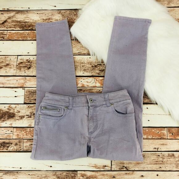 Chicos Women's Platinum Ultimate Fit Skinny Ankle Jeans Sz 00/XS/2 Purple Zip - Picture 2 of 6